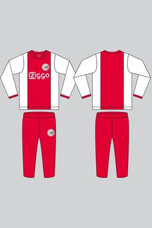 Ajax Pyjama Logo Wit Rood Wit 128 - Slaapkamer - Nachtkleding