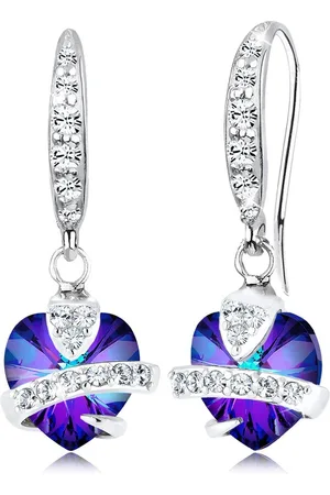Elli Dames Oorbellen Dames hart met kristal in 925 sterling zilver
