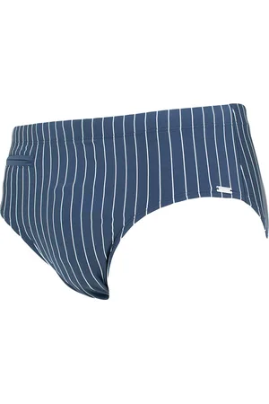 Schiesser Nautical Casual heren badkleding - zwemslip met ritsvak tricot gerecycled stroken admiraal