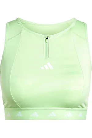 adidas Performance Powerimpact Training Medium-Support Techfit High-Neck Beha met Rits - Dames - - S A-B