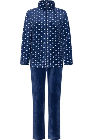 Rebelle Pastunette Huispak Dames Fleece - Donkerblauw pyjama pak met rits - Warm - 38