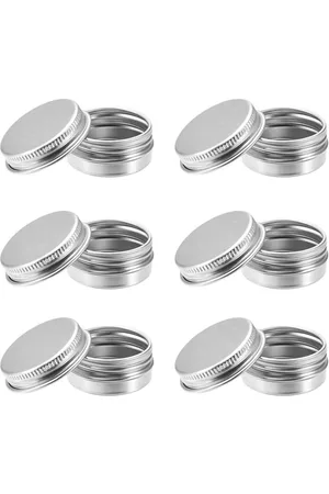 Merkloos 6 stuks aluminium glazen 18 ml met schroefdeksel lege cosmeticapotjes - voor balsem, lotions, gezichtscrème en mini-kaarsen