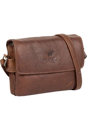 Mustang Leren Schoudertas Catania Crossbody Bruine