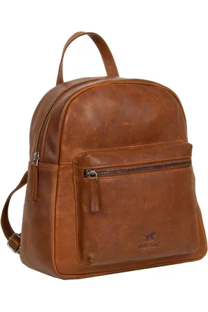 Mustang Leren Vrije tijd rugzak Rugzak Memphis Backpack Lichtbruin