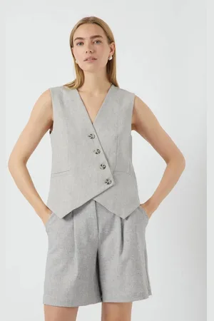 Y.A.S Riu Waistcoat Light Grey Melange