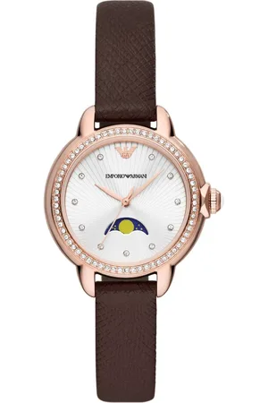 Emporio Armani Mia AR11568 Horloge - Leer - Bruin - Ø 32 mm