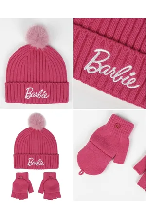 Barbie Set | Muts | Handschoenen | | 2 pieces | Pink | One Size | Disney