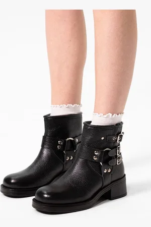 Sacha Dames - Zwarte biker enkelboots