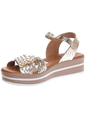 Oh my sandals 5491 goudkleurige leren sandaal