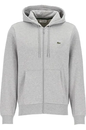 Lacoste Heren hoodie sweatsvest - lichtgrijs melange