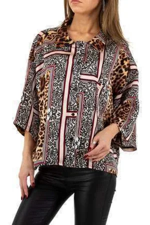 Merkloos JCL blouse luipaard print S/M