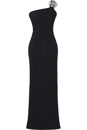 Trendyol Zwarte Roos Glanzende Stenen Accessoire Elegante Lange Avond- En Nachtjurk Tprss25Ae00005