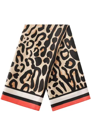 Yehwang Sjaaltje dames panterprint rood zwart beige - Dames sjaaltje tas - Sjaaltje panterprint met rood detail
