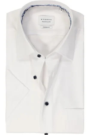 ETERNA Modern fit overhemd korte mouw - Oxford - - Strijkvrij - Boordmaat: 40