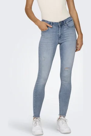 ONLY Dames Jeans Broeken ONLBLUSH MID SK REA685 skinny Fit Blauw Volwassenen