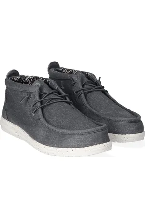 Hey dude Wally Mid Canvas Heren Instappers Grey