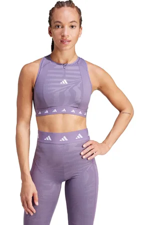 adidas Performance Powerimpact Training Medium-Support Techfit High-Neck Beha met Rits - Dames - - XS C-D