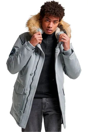 Superdry Everest Faux Fur Parka Grijs S Man