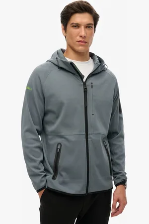 Superdry Tech hoodie met logo, rits en losse pasvorm - Heren - Hoodies