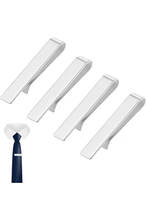 Merkloos Stropdasspelden voor heren - Set van 4 - Skinny, klassieke zakelijke stijl - Geschikt voor Valentijnsdag, Kerstmis, bruiloften en dagelijks gebruik - Vaderdagcadeau