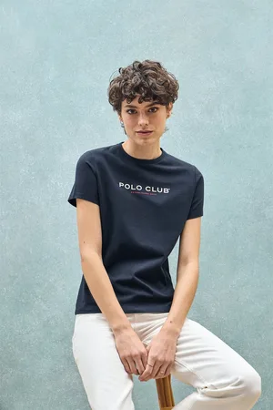 Polo Club® Basic T-shirt met rubberen -logo