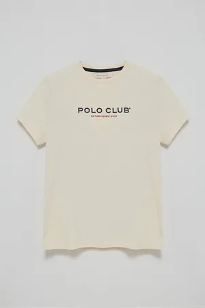 Polo Club® Gebroken wit basic T-shirt met rubberen -logo