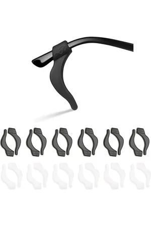 Merkloos Siliconen brillenhouders - 12 paar zwart en transparant - spike-houders en antislip beugel, perfect voor gezichtsbrillen, zonnebrillen en normale brillen.