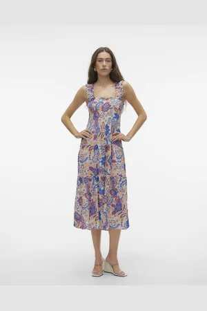 VERO MODA VMMENNY SL SMOCK CALF DRESS WVN GA - Dames - Maxi jurken