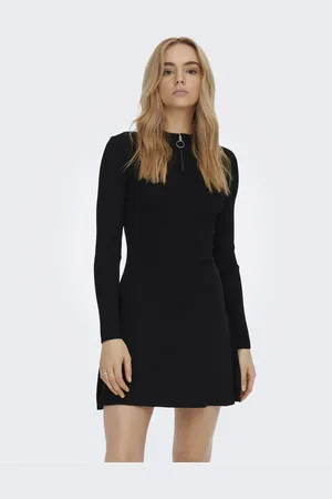 ONLY Jurk Onldee Hazel L/s Zip Dress Nca Knt 15261975 Black Dames