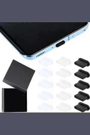 Merkloos 15 x stofkappen voor bescherming van oplaadaansluiting van telefoon, tablet en USB C tegen stof en vuil - Compatibel met oplaadpoorten beschermafdekking voor stofstekker