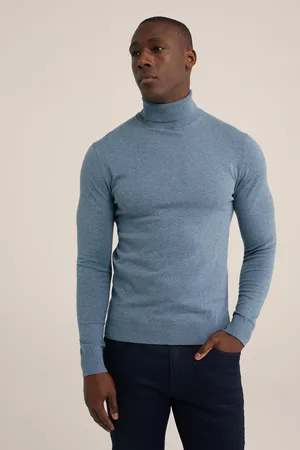 WE Fashion Heren fijngebreide coltrui