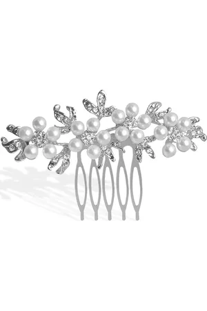 Merkloos Elegante bruidshaarspeld met zilveren kristallen - Ideaal voor bruiloftskapsels & ceremonies