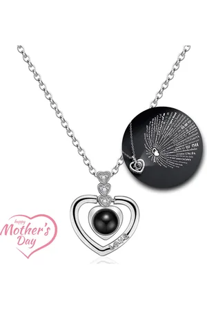 Merkloos Hartjes Ketting ??? ???I Love You??? in 100 Talen ??? Moederdag Geschenk ??? Zilverkleurig Sieraad met Boodschap ??? Origineel Cadeau voor Haar / Moeder / Moederdag / Moederdag Cadeau