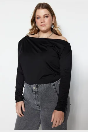 Trendyol Bruine Scuba-Schouder Gedetailleerde Flexibele Gebreide Blouse Tbbaw23Af00010