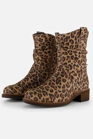 Cellini Leopard Plooi Enkellaarsjes Leer