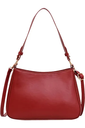 Merkloos Luxe Rode Halve Maan Hobo Handtas - elegant en praktisch - 1 stuk - - leer