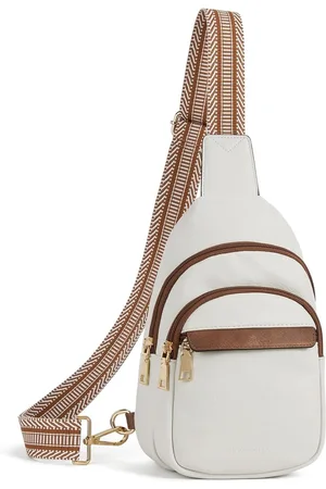Merkloos Sling bag - schoudertas - dames - 1 stuk - beige/ - PU-leer