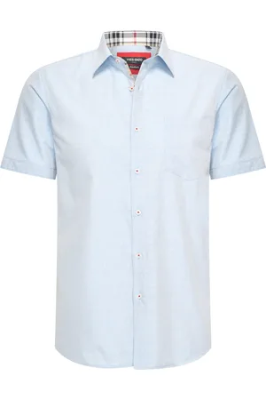 Merkloos Heren overhemd met borstzak - Korte mouwen - Comfort Fit - Longsleeve Shirt