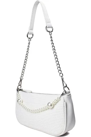 Merkloos Witte clutch schoudertas - vintage look - handtas voor dames