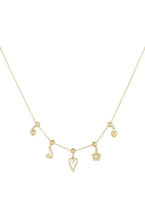 Yehwang Minimalistische ketting met bedels - - Gouden ketting - - Stainless Steel (verkleurt niet!) - Waterproof necklace - Kerst cadeau - Sinterklaas cadeau - Kerst - Moederdag - Valentijn - Cadeau voor dames - Nikkel vrij - Dames sieraden