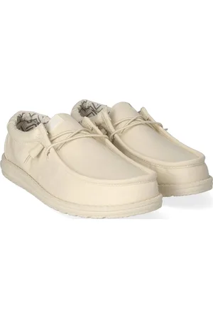 Hey dude Wally Canvas Heren Instappers Stone White