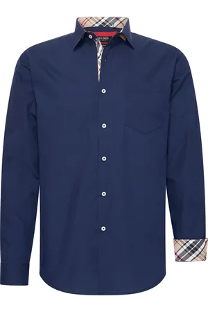 Merkloos Heren overhemd met borstzak - Lange Mouwen - Comfort Fit - Longsleeve Shirt - Strijkvrij