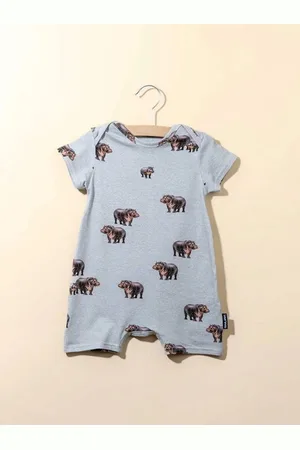 Snurk Baby Boxpakje - Hippo - Zachtgrijs met Nijlpaardenprint - Biologisch Katoen