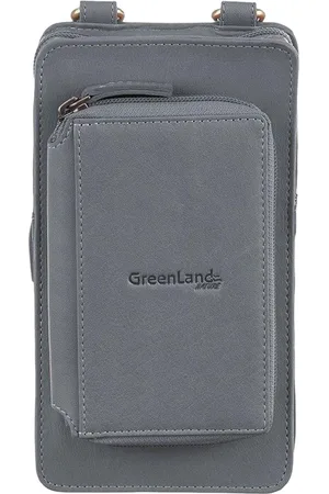 Greenland Leren Telefoontasje Portemonnee Phone Bag / Wallet Grijs