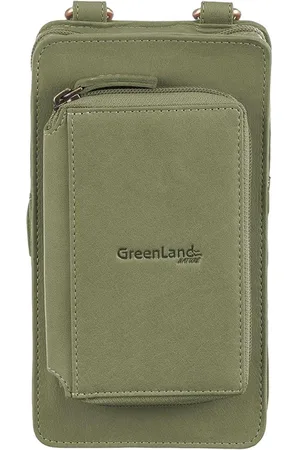 Greenland Leren Telefoontasje Portemonnee Phone Bag / Wallet Groene