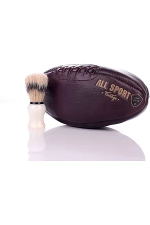 Merkloos Toilettas Rugby ballon - rundleer - handgenaaid - 1 stuk