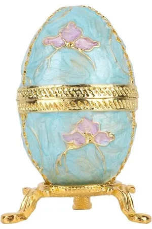 Merkloos Decoratieve handgeschilderde ge??mailleerde eierstijl juwelendoos met strass steentjes voor woondecoratie verzamelcadeau (#5)
