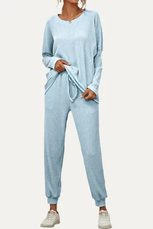 Mamsy Moment Collection - zachte en gezellige geribbelde 2-delige loungewear set - - XL
