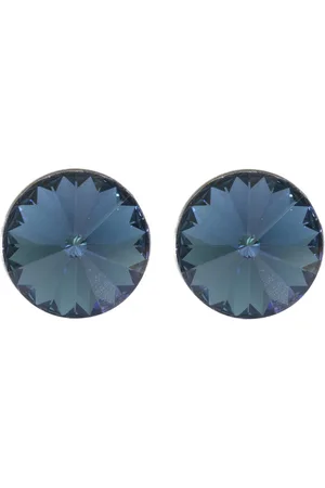 Behave – Oorsteker met swarovski elements – 12 mm – Donkerblauw – Nikkelvrij