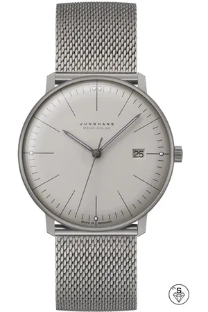 Junghans Max Bill 59/2022.46 - Mega Solar - zonne-energie titanium horloge - heren - vintage - solar - radiogestuurd - luxe horloge